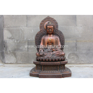 Large Brass Chinese Sitting Buddha Statue